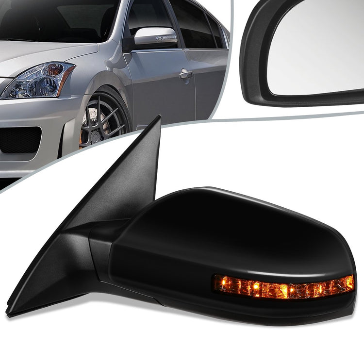 RETROVISOR MIRROR - OEM - 07-12 NISSAN ALTIMA SEDAN - POWERED - PAINTABLE - BLACK - LEFT