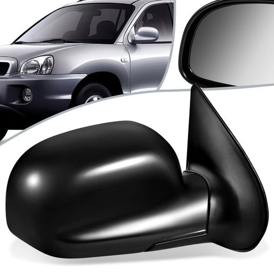 RETROVISOR MIRROR - OEM - 01-06 HYUNDAI SANTA FE - POWERED - HEATED - POWER FOLDING - BLACK MATERIAL - RIGHT