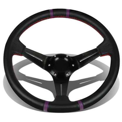VOLANTE STEERING WHEEL - 350MM - PURPLE STRIPE - PVC LEATHER - 6-BOLT