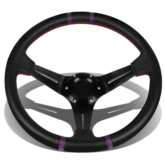 VOLANTE STEERING WHEEL - 350MM - PURPLE STRIPE - PVC LEATHER - 6-BOLT