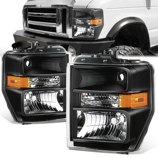 FAROS FORD E-150 2008-2014 / FORD E-250 2008-2014 / FORD E-350 SUPER DUTY 2008-2021 / FORD E-450 SUPER DUTY 2008-2021 / FORD F-650 2016-2021 / FORD F-750 2016-2021 - FITS MODELS WITHOUT FACTORY SEALED BEAM HEADLIGHTS - H13 HIGH / LOW BEAM / 168 SIDE