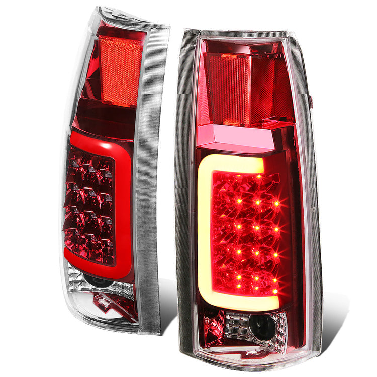 FAROS TRASEROS 88-99 CHEVY C1500 , K1500 / 88-00 CHEVY C2500 , K2500 , K3500 / 88-01 CHEVY C3500 / 92-99 CHEVY SUBURBAN C1500 , 2500 , K1500 , K2500 / 92-94 CHEVY BLAZER / 95-99 CHEVY TAHOE , 99-00 CADILLAC ESCALADE / 200 CHEVY TAHOE - RED C-BAR - 3D LED