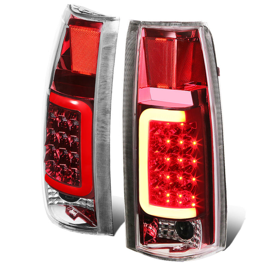 FAROS TRASEROS 88-99 CHEVY C1500 , K1500 / 88-00 CHEVY C2500 , K2500 , K3500 / 88-01 CHEVY C3500 / 92-99 CHEVY SUBURBAN C1500 , 2500 , K1500 , K2500 / 92-94 CHEVY BLAZER / 95-99 CHEVY TAHOE , 99-00 CADILLAC ESCALADE / 200 CHEVY TAHOE - RED C-BAR - 3D LED