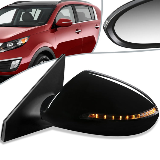 RETROVISOR MIRROR - OEM - 11-16 KIA SPORTAGE - POWERED - TEXTURED - BLACK - LEFT