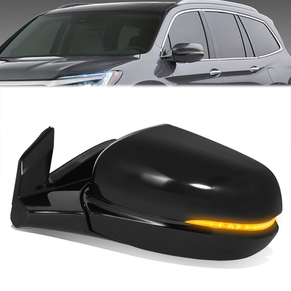RETROVISOR MIRROR - OE STYLE - HONDA PILOT 16-18 - WITH POWER WITH HEATED WITH SIGNAL WITH MEMORY - AWD - DRIVER SIDE - PAINT TO MATCH - BLACK