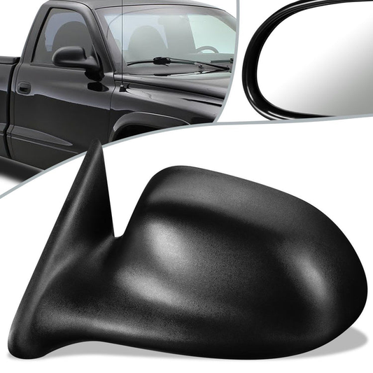 RETROVISOR MIRROR - 98 DODGE DURANGO / 97-04 DODGE DAKOTA - MANUAL - OEM - LEFT - TEXTURED/BLACK
