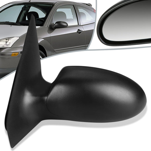 RETROVISOR MIRROR - OEM - 00-02 FORD FOCUS - MANUAL - TEXTURED - BLACK - LEFT