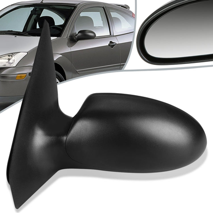 RETROVISOR MIRROR - OEM - 02-07 FORD FOCUS - MANUAL - TEXTURED - BLACK - LEFT
