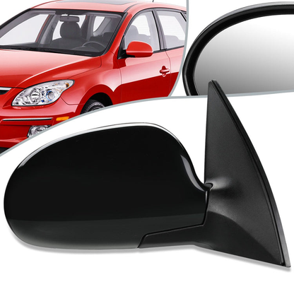 RETROVISOR MIRROR - OEM - 07-10 HYUNDAI ELANTRA - POWERED - HEATED - FOLDING - BLACK MATERIAL - RIGHT