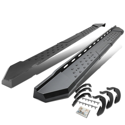 ESTRIBOS 5.5" - STRAIGHT - W/ MOUNTING BRACKETS - 07-17 CHEVY SILVERADO 1500, 2500HD, 3500HD / 07-17 GMC SIERRA 1500, 2500HD, 3500HD - CREW CAB - BLACK