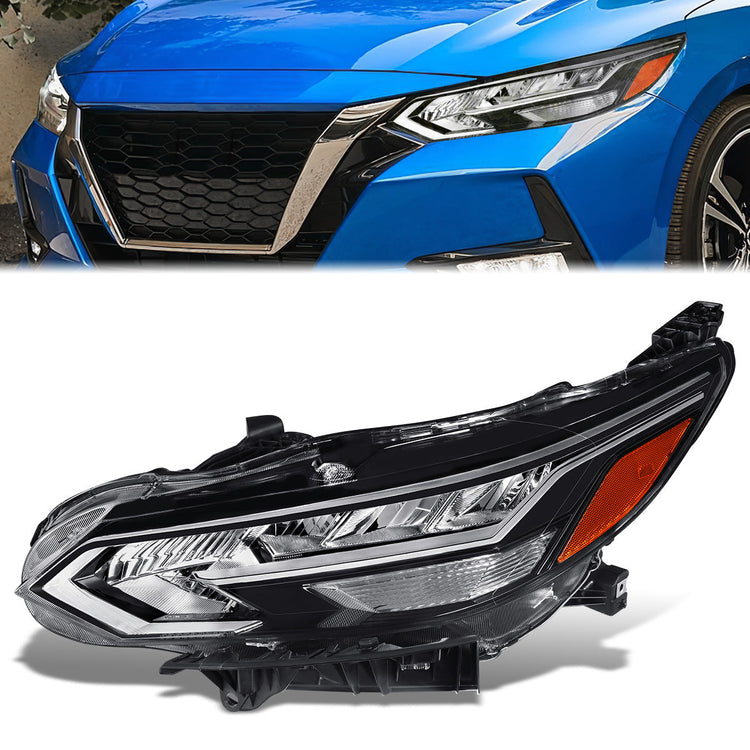 FAROS OE STYLE - 20-22 NISSAN SENTRA - USES H9 HIGH / H11 LOW BEAM BULBS W/ DRL - FITS S, SR PREMIUM, SV MODELS ONLY ALSO FITS WITH FACTORY LED HEADLIGHTS - LEFT - OE STYLE - CHROME
