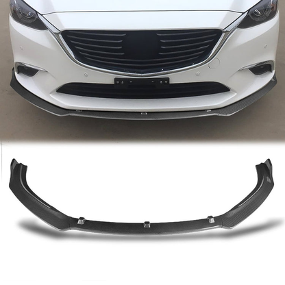 LIP FRONTAL 14-18 MAZDA 6 - REQUIRES DRILLING BUMPER FOR INSTALLATION - 3PC - CARBON FIBER LOOK