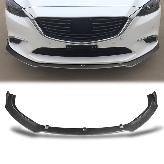LIP FRONTAL 14-18 MAZDA 6 - REQUIRES DRILLING BUMPER FOR INSTALLATION - 3PC - CARBON FIBER LOOK