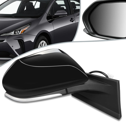 RETROVISOR MIRROR - OEM - 16-18 TOYOTA PRIUS - POWERED - HEATED - FOLDING - TEXTURED - RIGHT - BLACK MATERIAL