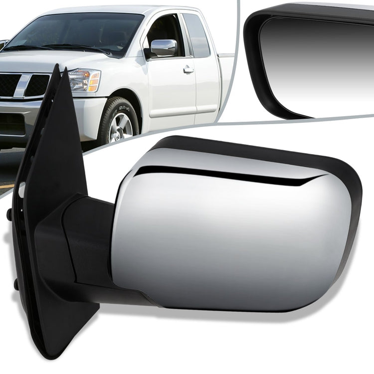 RETROVISOR MIRROR - OEM - 11-15 NISSAN TITAN - POWERED - CHROME - LEFT