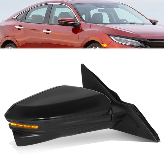 RETROVISOR MIRROR - OE STYLE - HONDA CIVIC 17-21 - WITH POWER WITH HEATED WITH SIGNAL - PASSENGER SIDE - PAINT TO MATCH - BLACK