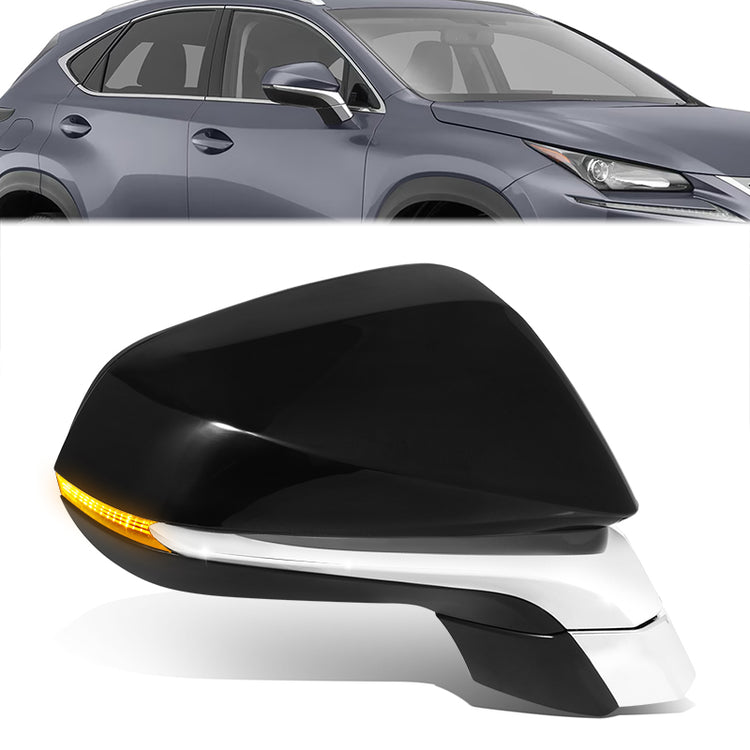 RETROVISOR MIRROR - OE STYLE - LEXUS NX200T 15-17 - LEXUS NX300H 15-17 - WITH POWER WITH HEATED WITH SIGNAL WITH MEMORY WITH BLIND SPOT - PASSENGER SIDE - PAINT TO MATCH - BLACK