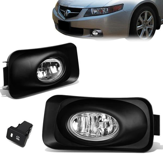 FAROS DE NIEBLA 04-05 ACURA TSX - WITH SWITCH, BEZEL - H11 BULB - CHROME / CLEAR