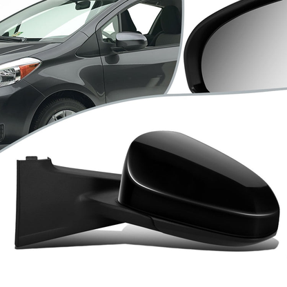 RETROVISOR MIRROR - OEM - 12-14 TOYOTA YARIS - POWERED - HEATED - FOLDING - BLACK MATERIAL - LEFT