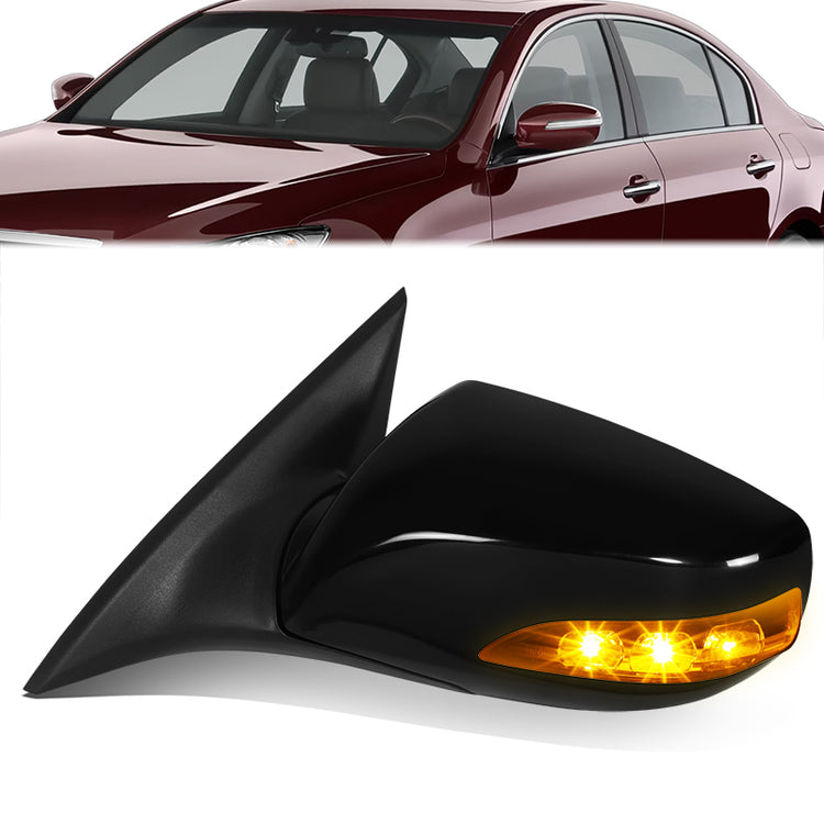 RETROVISOR MIRROR - OE STYLE - HYUNDAI GENESIS COUPE 2010-2016 - WITH POWER WITH TURN SIGNAL - DRIVER LEFT SIDE - BLACK