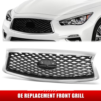 PARRILLA GRILLE - IN Q50 (4D) 14-17/18-22/ GRILLE ASS'Y 18-20/ PAINTED GRAY W/CHROME FRAME/ (W/O VIEW CAMERA)//PARTS.NO,IN1200137//OEM NO,623106HH0A