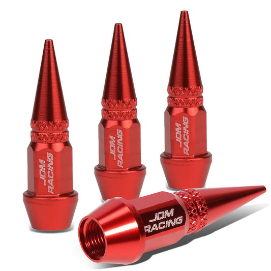 ACCESORIOS 45MM / 1.75" TALL - SPIKED - LUG NUT STYLE - RED