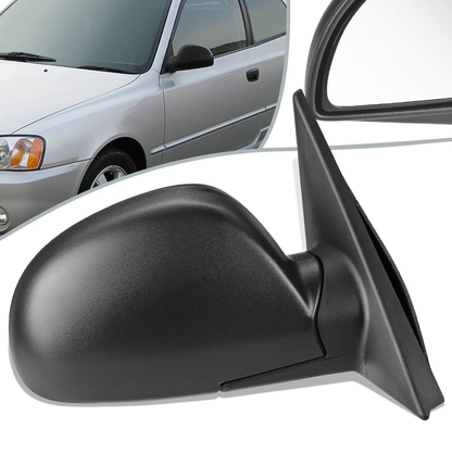 RETROVISOR MIRROR - OEM - 02-05 HYUNDAI ACCENT - POWERED - HEATED - TEXTURED - BLACK - RIGHT