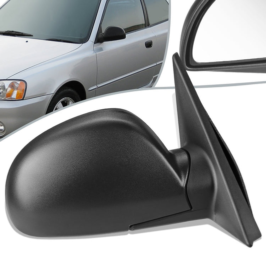 RETROVISOR MIRROR - OEM - 02-05 HYUNDAI ACCENT - POWERED - HEATED - TEXTURED - BLACK - RIGHT