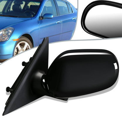 RETROVISOR MIRROR - OEM - 03-06 INFINITI G 35 SEDAN - POWERED - HEATED - TEXTURED - BLACK - LEFT
