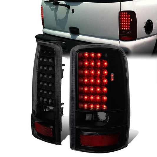 FAROS TRASEROS 00-06 CHEVY TAHOE , CHEVY SUBURBAN 1500 , 2500 , GMC YUKON , YUKON XL 1500 , 2500 - LED - FITS LIFT DOOR MODELS ONLY , DOES NOT FIT BARN DOOR MODELS - BLACK / SMOKE