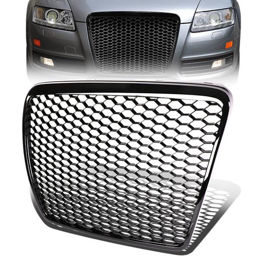 PARRILLA GRILLE - 08-11AUDI A6 , QUATTRO - HONEYCOMB MESH STYLE - ABS - GLOSSY - BLACK
