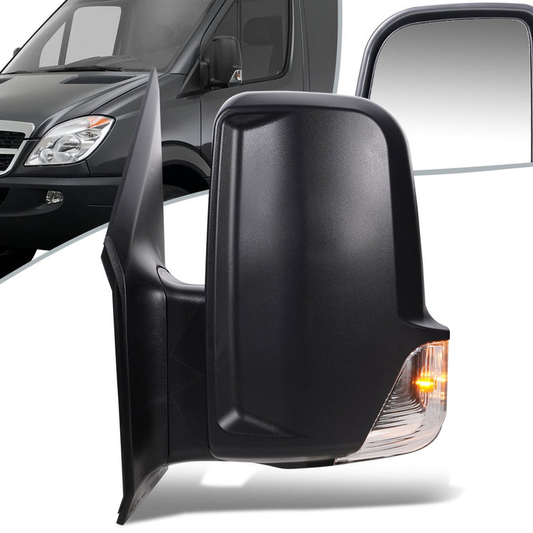 RETROVISOR MIRROR - OEM - 07-09 DODGE SPRINTER - MANUAL - WITH SIGNAL - FOLDING - W/ DUAL BLIND GLASS - W/ TEXTURED BLACK - LEFT