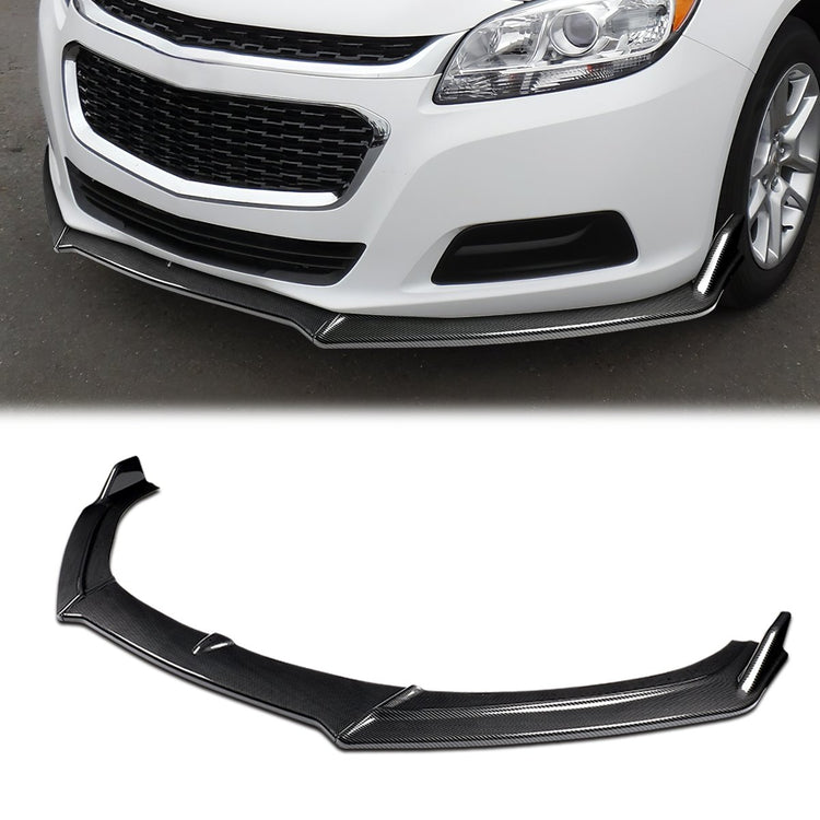 LIP FRONTAL 13-18 CHEVY MALIBU - REQUIRES DRILLING BUMPER FOR INSTALLATION - 3PC - CARBON FIBER LOOK