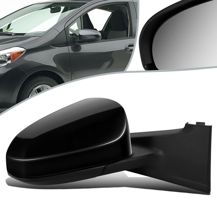 RETROVISOR MIRROR - OEM - 12-14 TOYOTA YARIS - MANUAL - FOLDING - RIGHT - BLACK MATERIAL