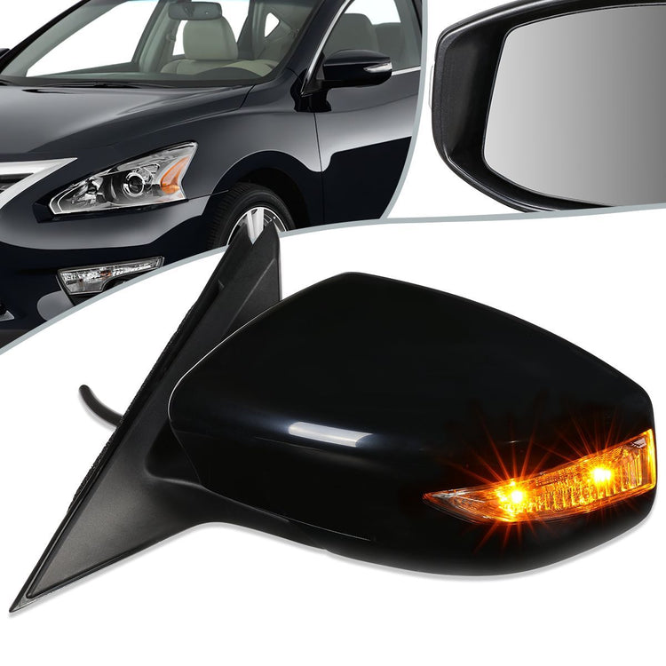 RETROVISOR MIRROR - OEM - 13-18 NISSAN ALTIMA SEDAN - POWERED - TEXTURED - BLACK - LEFT
