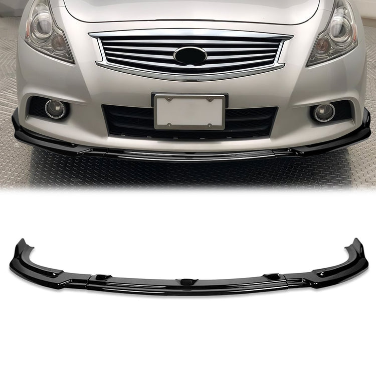 LIP FRONTAL 10-13 INFINITI G37 SEDAN - REQUIRES DRILLING BUMPER FOR INSTALLATION - 3PC - PAINTED GLOSS BLACK