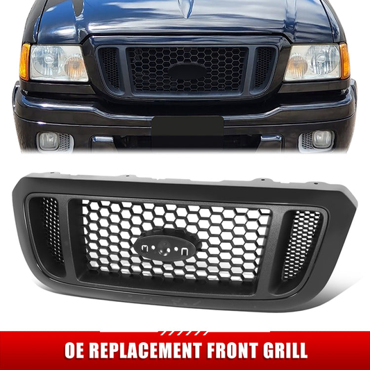 PARRILLA GRILLE - FD RANGR '98-'00/01-'03/04-05/ GRILLE ASS'Y 04-05/ MAT-BLACK/ARGENT (4WD)/ (W/HONEYCOMB INSERT)//PARTS.NO,FO1200460//OEM NO,4L5Z8200DAF