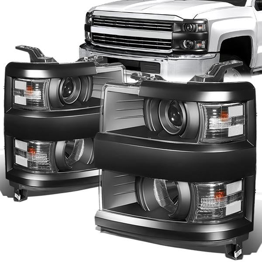 FAROS 15-19 CHEVY SILVERADO 2500HD / 15-19 CHEVY SILVERADO 3500HD - PROJECTOR LOW BEAM - BLACK HOUSING / CLEAR CORNER - 9005 HIGH / H11 LOW / 7443A SIGNAL