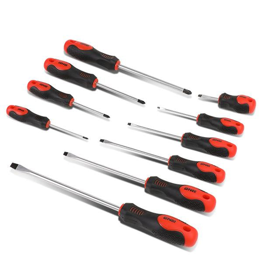 HERRAMIENTAS DNA LOGO - 10PCS - BLACK / RED RUBBER GRIP