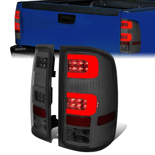 FAROS TRASEROS 07-13 GMC SIERRA 1500 - 07-14 GMC SIERRA 2500HD 3500HD - DOES NOT FIT DUALLY MODELS, DOES NOT FIT DENALI MODELS, DOES NOT FIT MODELS WITH 921 BACKUP BULB MODELS - 3D - LED - CHROME / SMOKE