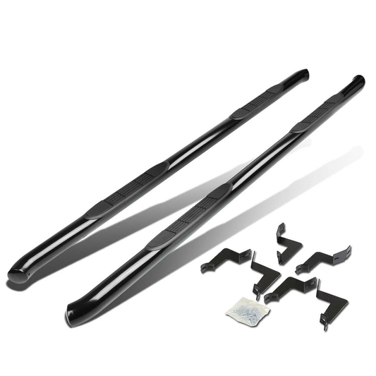 ESTRIBOS 3" - ROUND - 45 DEG - 07-20 TOYOTA TUNDRA - DOUBLE CAB - BLACK