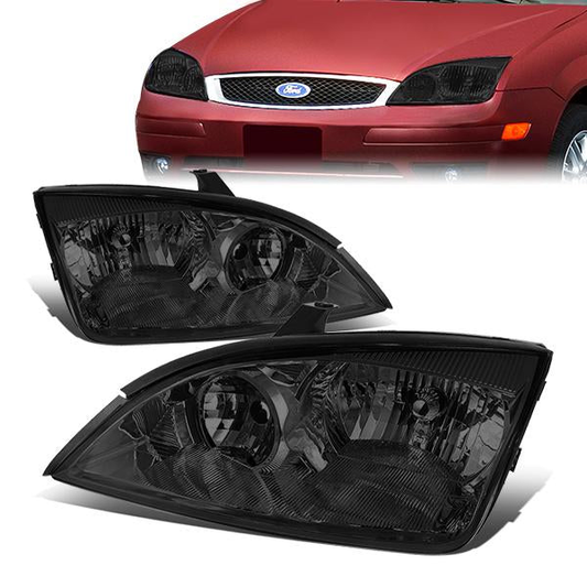FAROS 05-07 FORD FOCUS - OE STYLE - CHROME HOUSING / SMOKED LENS / CLEAR CORNER - 9007 LOW BEAM / HIGH BEAM