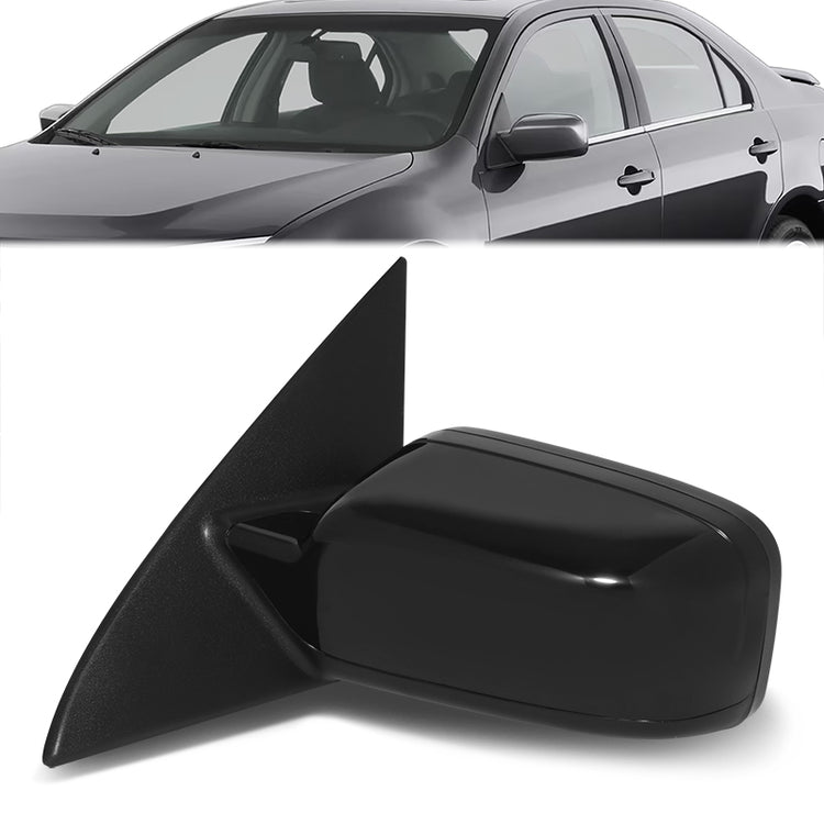 RETROVISOR MIRROR - OE STYLE - FORD FUSION 11-12 - WITH POWER WITH HEATED GLASS WITH PUDDLE LIGHT WITH TEXTURED COVER - DRIVER SIDE - PAINT TO MATCH - BLACK