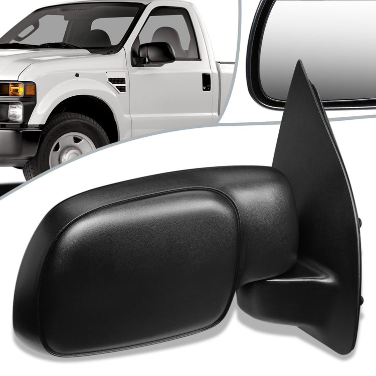 RETROVISOR MIRROR - OEM - 99-10 FORD F-250, F-350, F-450, F-550 SUPER DUTY / 00-05 FORD EXCURSION - MANUAL - TEXTURED - BLACK - RIGHT