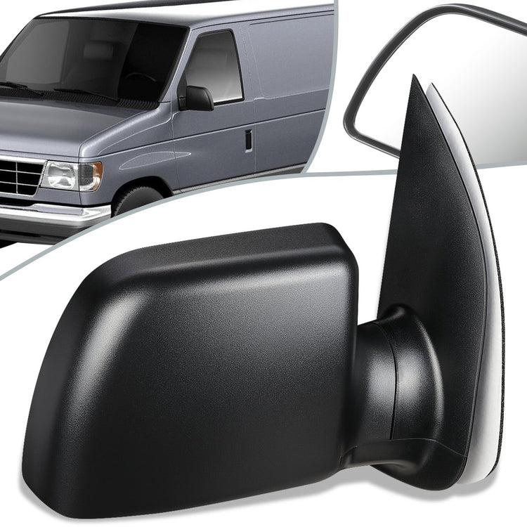 RETROVISOR MIRROR - OEM - 94-04 FORD E-150, E-250, E-350, E-450, E-550 / 99-04 FORD ECONOLINE / 96-99 FORD ECONOLINE SUPER DUTY - POWERED - TEXTURED - BLACK - RIGHT