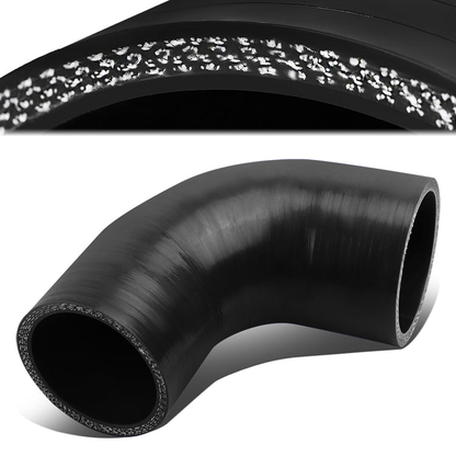 COPLE DE SILICON 3-PLY - 2.00" TO 2.25" REDUCER W/ 90 DEGREE - BLACK