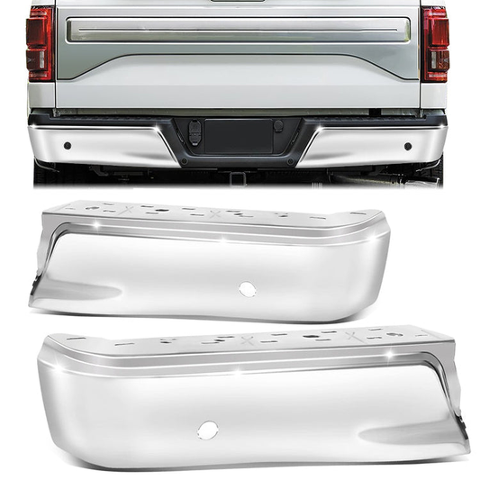 DEFENSA 15-20 FORD F150 W/ PARK ,CHROME,WITH SENSOR HOLE - CHROME