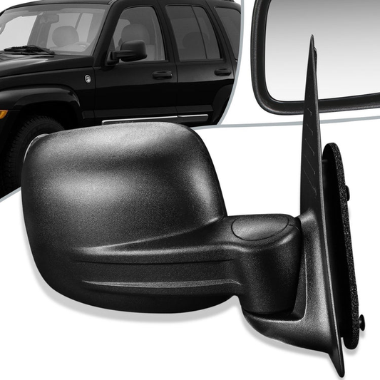 RETROVISOR MIRROR - OEM - 02-07 JEEP LIBERTY - MANUAL - TEXTURED - BLACK - RIGHT