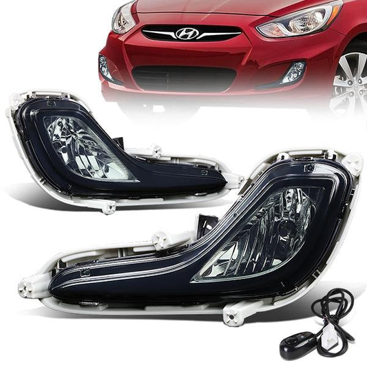 FAROS DE NIEBLA 12-16 HYUNDAI ACCENT 4-DOOR - W/ SWITCH - 881 BULB - SMOKE