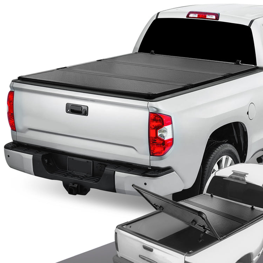 TAPADERA DE CAJUELA TONNEAU COVER - HARD TRI-FOLD - 07-21 TOYOTA TUNDRA - FITS MODELS WITHOUT BED RAIL SYSTEM - FITS 5.5FT FLEETSIDE / STYLESIDE BED MODELS ONLY
